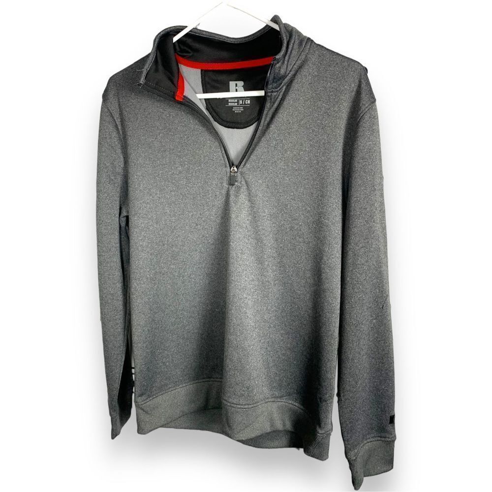 Russell Athletic Grey Quarter Zip Popover Sweatshirt NWT